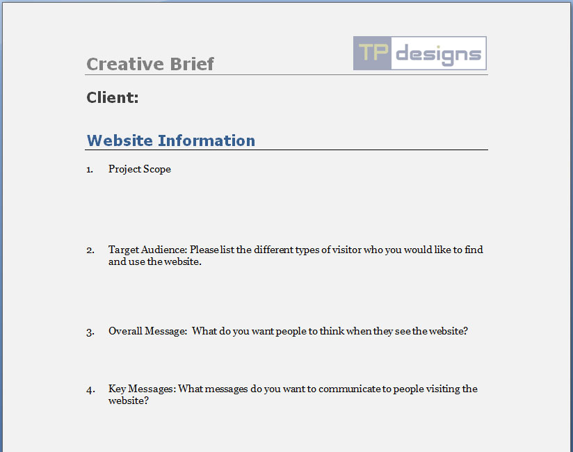 Web Design Creative Brief